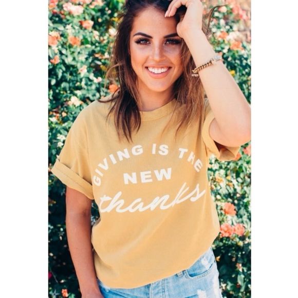 NEW The Light Blonde Mustard Yellow Thanksgiving Tee / T-Shirt Size Small - Picture 1 of 1